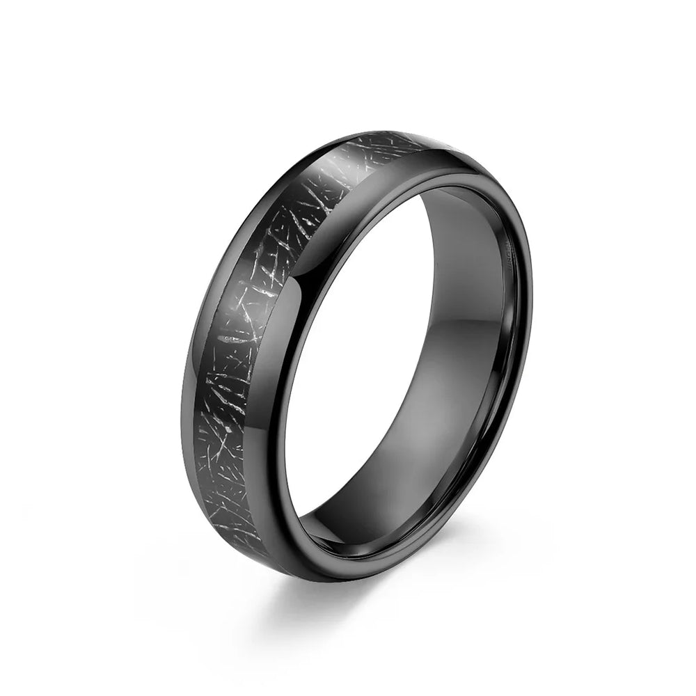 The Titan | Black Domed High-Polish Tungsten Ring | 4mm, 6mm, 8mm