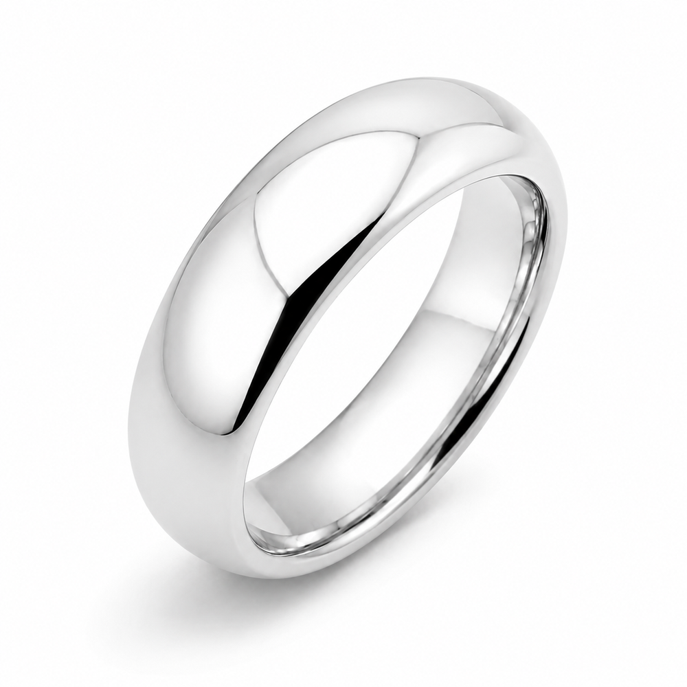 The Silver Noir | Classic High Polished Titanium Wedding Band