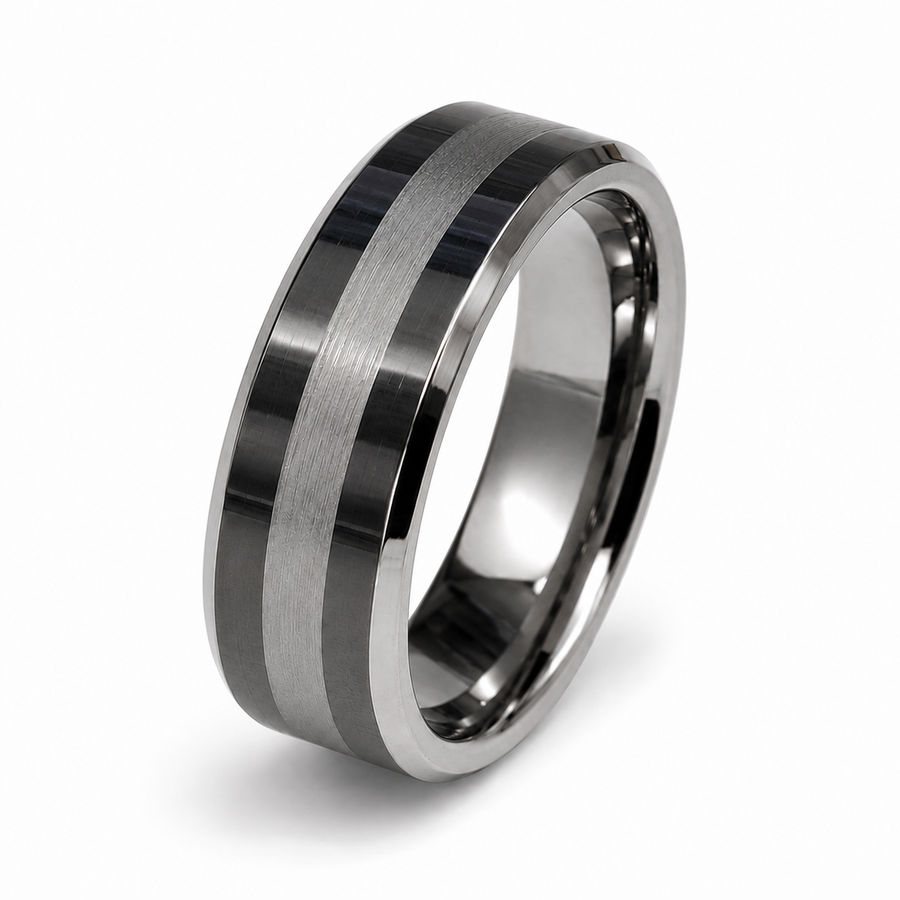 The Whitmore | Brushed Silver Tungsten Wedding Ring