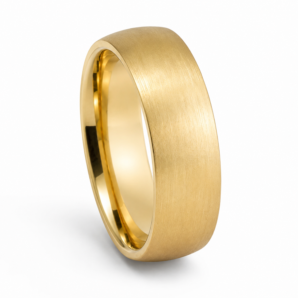 The Windsor | Classic Gold Brushed Titanium Wedding Ring