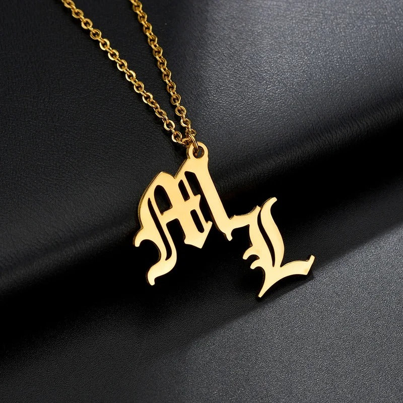 Customized Couple's Initials Pendant Necklace