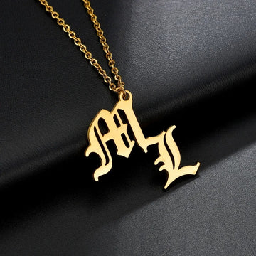 Customized Couple's Initials Pendant Necklace