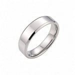 The Apex | Silver Titanium Wedding Ring with Bevelled Edges