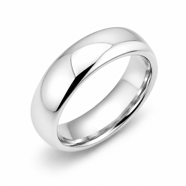 The Silver Noir | Classic High Polished Gold Titanium Wedding Band