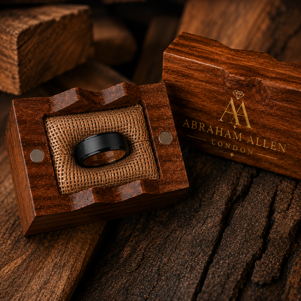 The Black Reserve| Tungsten Carbide & Whiskey Barrel Wood Ring | 6mm, 8mm