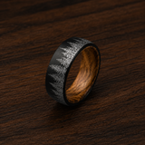 The Forest Forge | Tungsten Natural Wood Interior Wedding Band | 6mm, 8mm