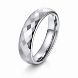The Legacy Silver Set Faceted Silver Wedding Ring Set | 4mm & 6mm