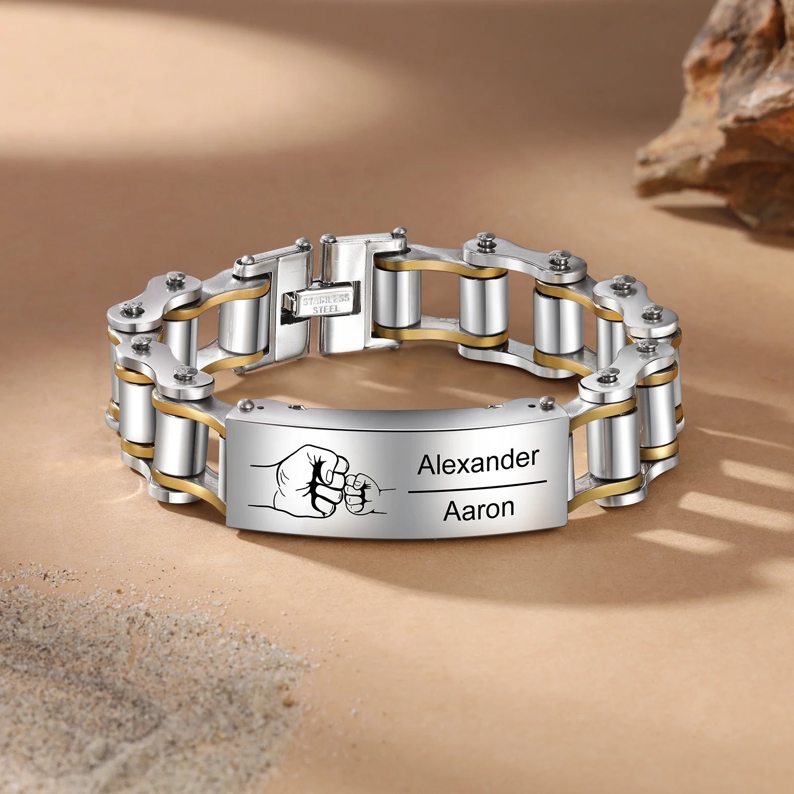 Personalized Engraveable Kids Name Stainless Steel Custom Bracelets - Abrahamallen