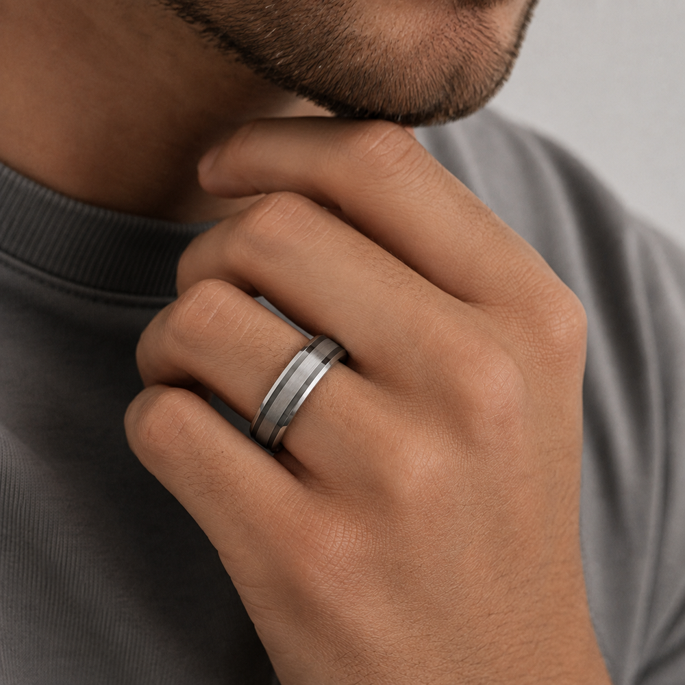 The Whitmore | Brushed Silver Tungsten Wedding Ring