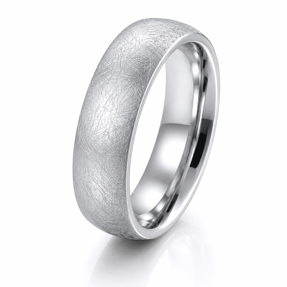 The Ellington Titanium Wedding Band | Frosted Ice Finish | Comfort Fit | 4mm, 6mm