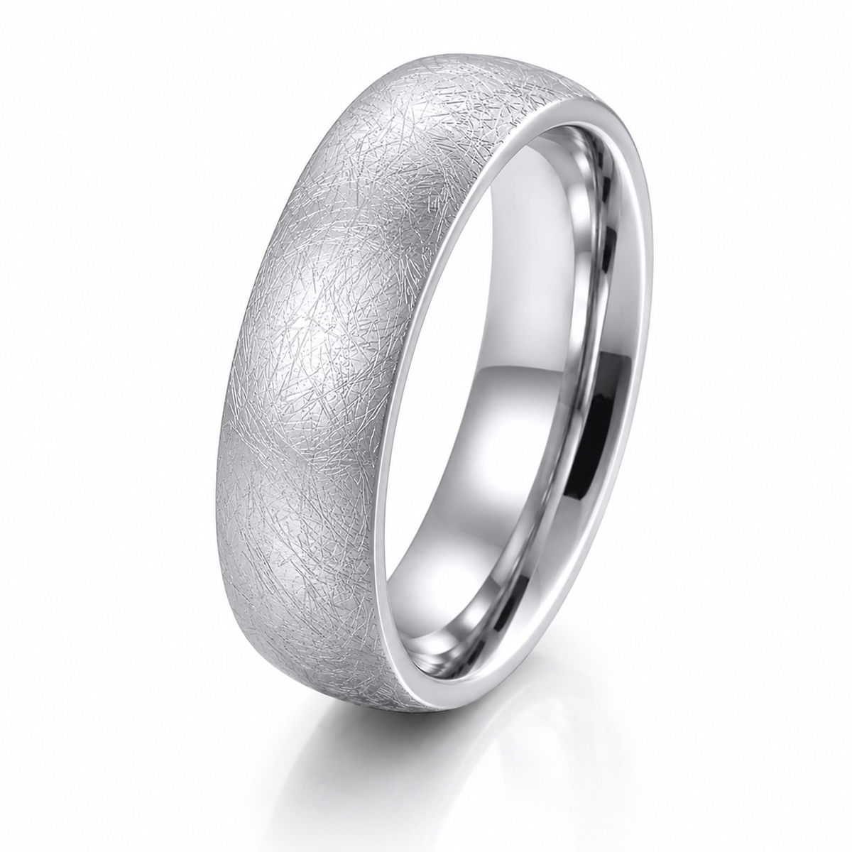 The Ellington Titanium Wedding Band | Frosted Ice Finish | Comfort Fit | 4mm, 6mm