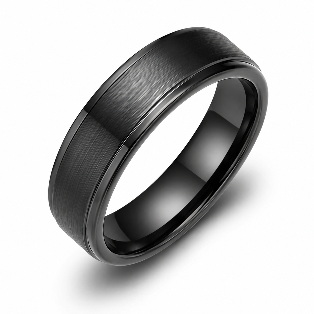 The Blackwell Black Titanium Wedding Band | Brushed Finish |4mm,  6mm & 8mm