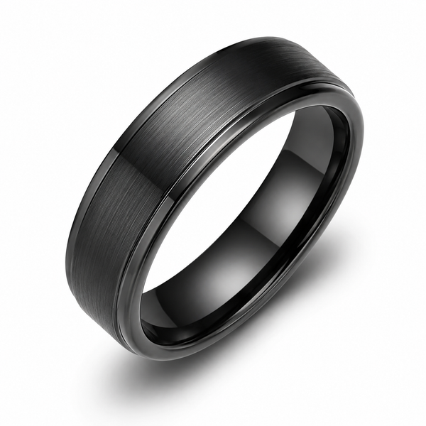 The Blackwell Black Titanium Wedding Band | Brushed Finish |4mm,  6mm & 8mm