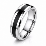 The Fortress |  Black Inlay Tungsten Carbide Ring | 6mm, 8mm
