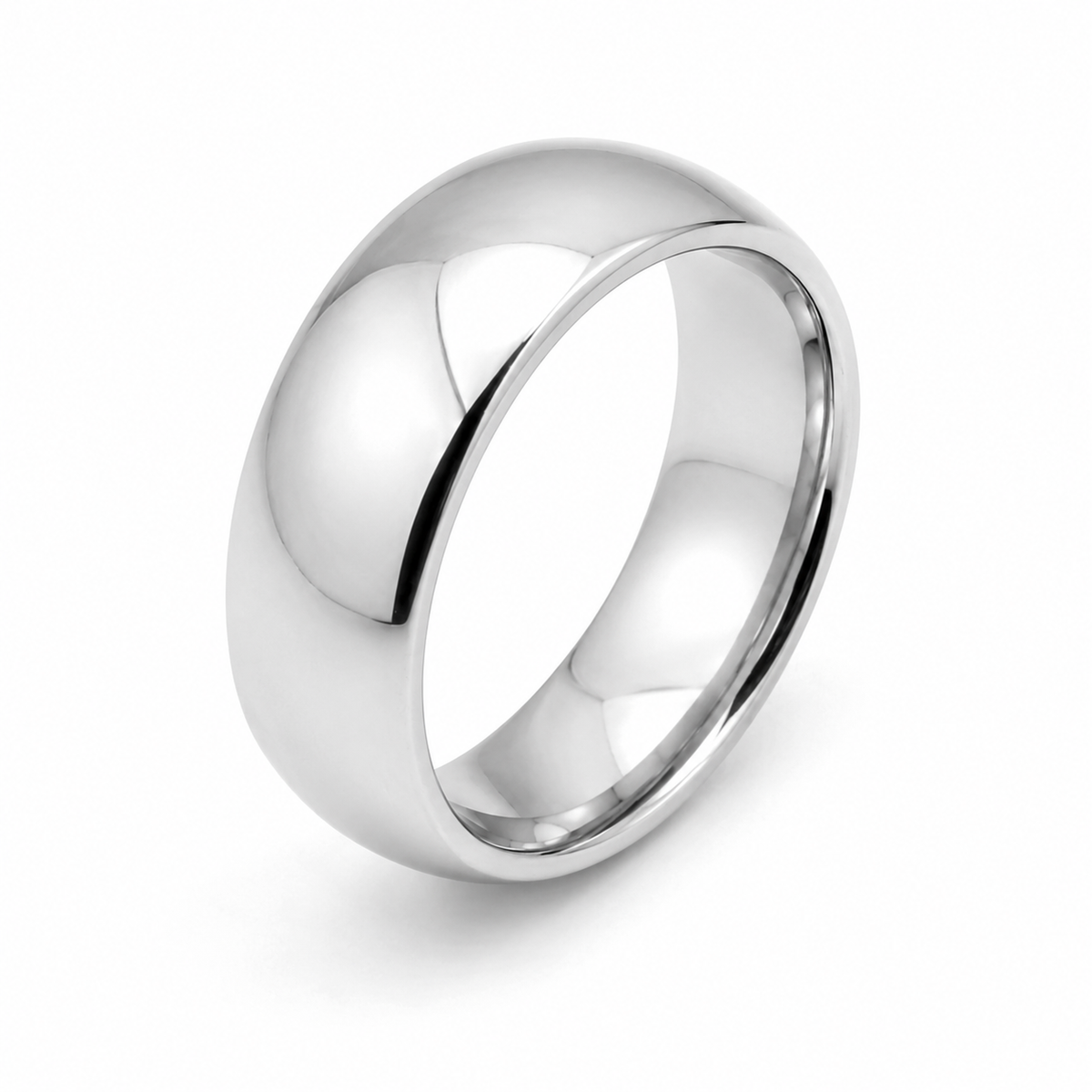 The Silver Noir | Classic High Polished Gold Titanium Wedding Band