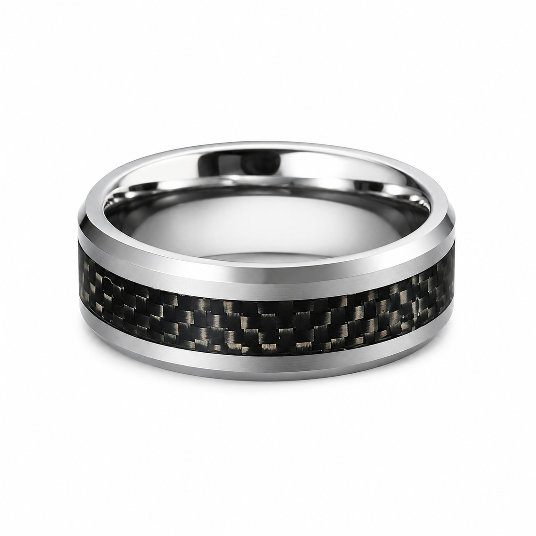 THE CARBON | Tungsten & Black Carbon Fibre Wedding Ring