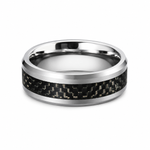 THE CARBON | Tungsten & Black Carbon Fibre Wedding Ring