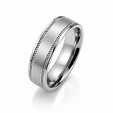 The Whitmore | Titanium Wedding Band with Milgrain Detailing | 6mm