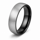 The Sterling | Brushed Titanium Wedding Band with Black Interior | 6mm, 8mm