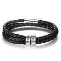 Personalized Engraveable 1-5 Name Multilayer Leather Bracelet - Abrahamallen