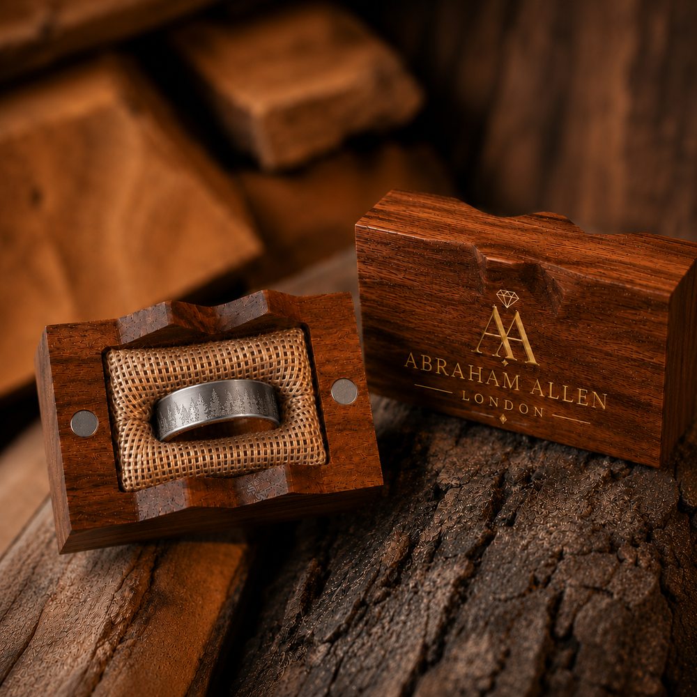 The Highland Cask | Tungsten Carbide & Whiskey Barrel Oak Ring | 6mm, 8mm