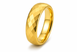 The Legacy Gold Set | Faceted Gold Wedding Ring Set |4mm & 6mm