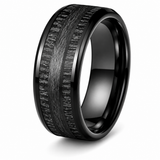 The Executive | Black Tungsten Wedding  Ring with Black Wood Inlay | 8mm