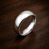 The Silver Noir | Classic High Polished Gold Titanium Wedding Band
