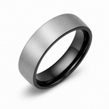 The Sterling | Brushed Titanium Wedding Band with Black Interior | 6mm, 8mm