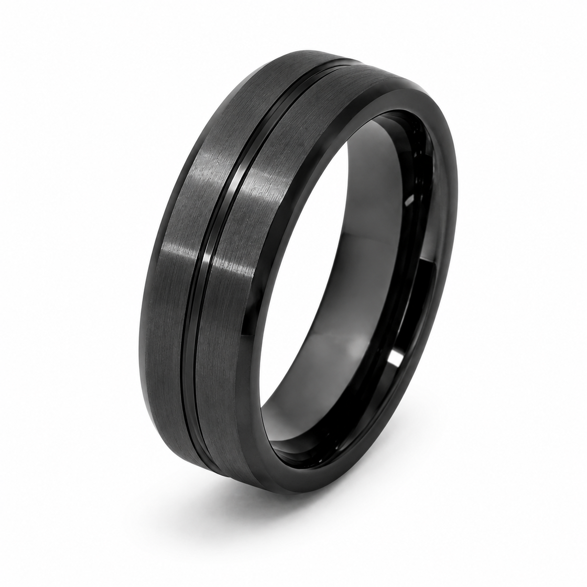 The Eclipse Edge | Premium Black Tungsten Wedding Ring