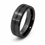 The Eclipse Edge | Premium Black Tungsten Wedding Ring