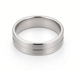The Stratton | Brushed Titanium Wedding Ring with Twin Precision Groove