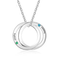 Personalized Double Circles Engraveable Name Pendant Necklace - Abrahamallen