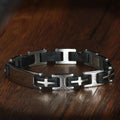 Personalized Black Cross Stainless Steel Men Bracelets - Abrahamallen