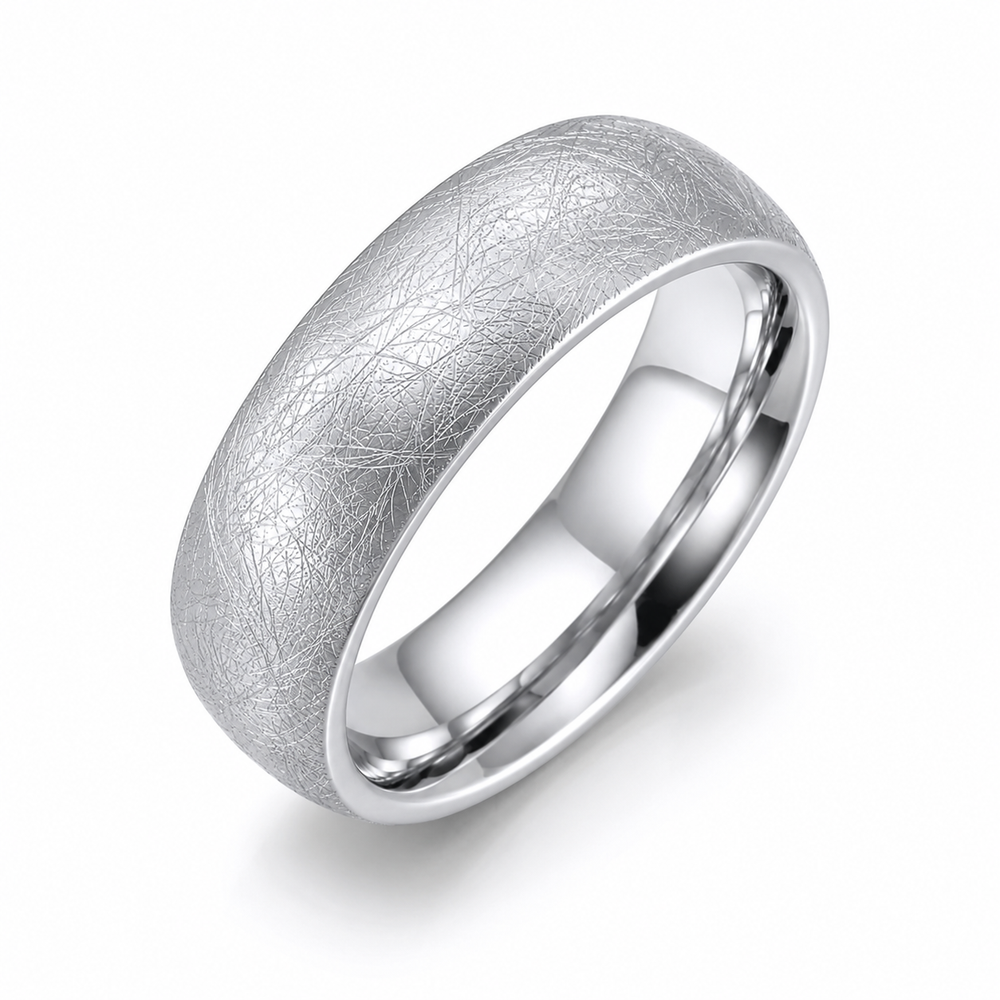 The Ellington Titanium Wedding Band | Frosted Ice Finish | Comfort Fit | 4mm, 6mm