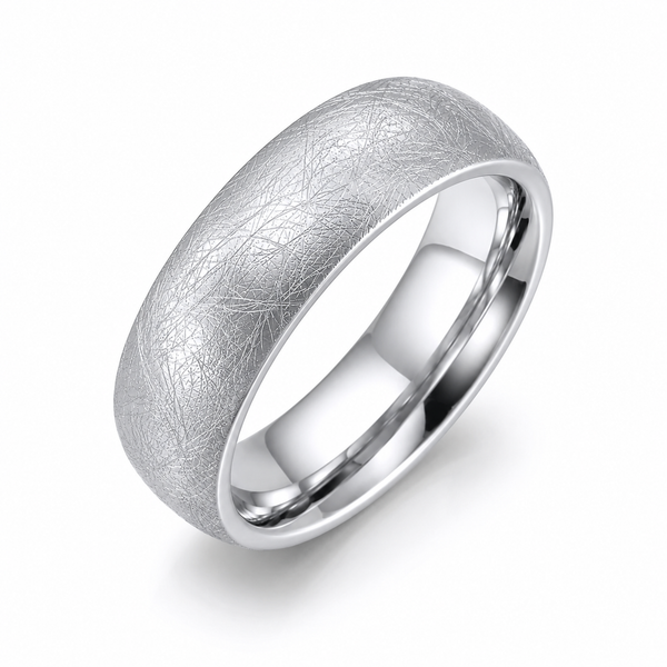 The Ellington Titanium Wedding Band | Frosted Ice Finish | Comfort Fit | 4mm, 6mm