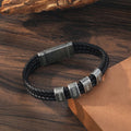 Personalized Engraveable 2-5 Name Vintage Layered Braided Leather Bracelets - Abrahamallen