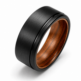Black Regent | Black Wood Inlay Tungsten Ring | 6mm, 8mm