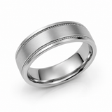The Whitmore | Titanium Wedding Band with Milgrain Detailing | 6mm