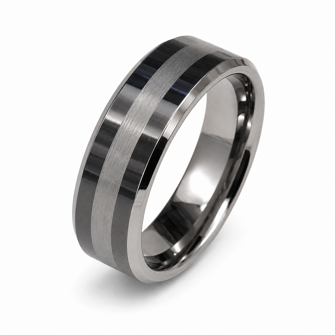 The Whitmore | Brushed Silver Tungsten Wedding Ring