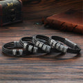 Personalized Engraveable 2-5 Name Vintage Layered Braided Leather Bracelets - Abrahamallen