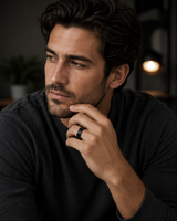 The Blackridge | Black Tungsten Wedding Band with Center Groove & Matte Finish | 6mm, 8mm