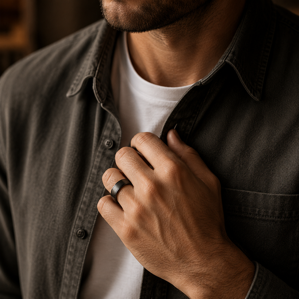The Blackwell Black Titanium Wedding Band | Brushed Finish |4mm,  6mm & 8mm
