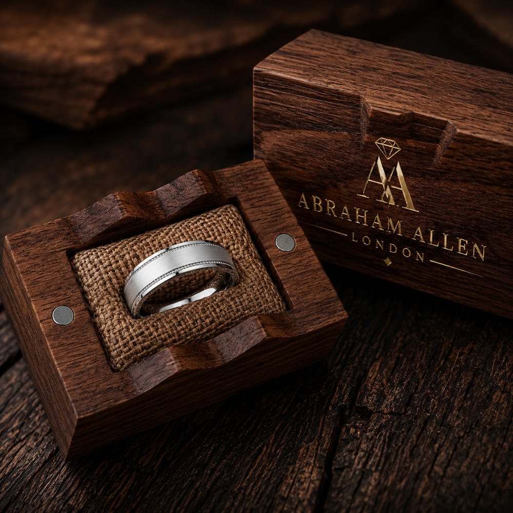 The Whitmore | Titanium Wedding Band with Milgrain Detailing | 6mm