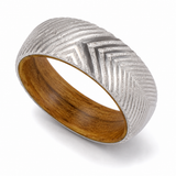 The Founder's Reserve | Genuine Whiskey Barrel Wood Inlay Men's Wedding Band | 6mm, 8mm