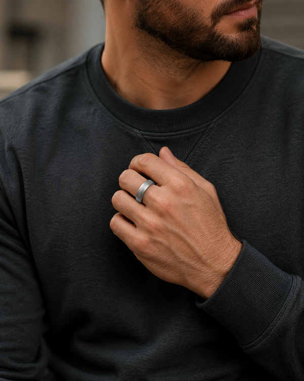 The Ellington Titanium Wedding Band | Frosted Ice Finish | Comfort Fit | 4mm, 6mm