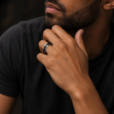 The Fortress |  Black Inlay Tungsten Carbide Ring | 6mm, 8mm