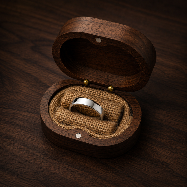 The Silver Noir | Classic High Polished Titanium Wedding Band