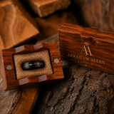 The Imperial Ember | Damascus Ring with Genuine Meteorite & Gold Inlay | 6mm, 8mm