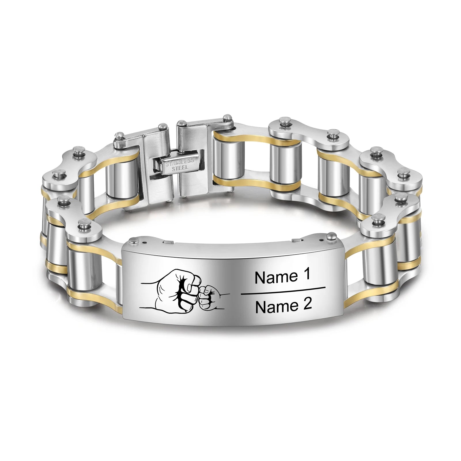 Personalized Engraveable Kids Name Stainless Steel Custom Bracelets - Abrahamallen